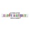 6 Pack Bulk Metallic Happy Birthday Party Banner - white with silver
